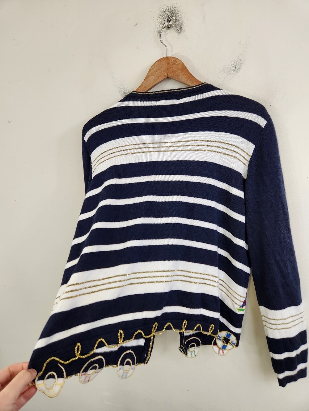 90s Vintage Nautical Cardigan - Picture 2 of 7